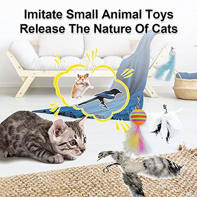 Madgern Cat Toys Wands 6 Pack Interactive Cat Toys for Indoor Cat Toys for  Boredom and Stimulating Natural Bird Feather Indoor Dancing Playing Toy -  Yahoo Shopping