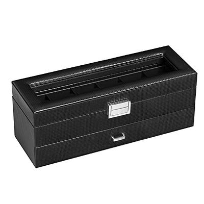 Glenor Co Mens Valet/Dresser Organizer - Luxury 12 Slot Jewelry Black