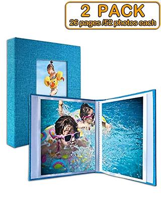 Photo Album 5x7 4 Pack, Small 5x7 Photo Album Linen Cover Hold 72 Photos  with Front