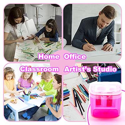 Pencil Sharpener, Manual Pencil Sharpeners, 4PCS Colorful Compact Dual  Holes Pencil Sharpeners with Lid for Kids Adults Students School Class Home