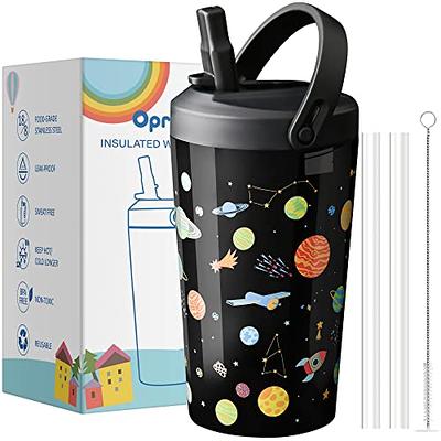 Snug Kids Water Bottle - insulated stainless steel thermos with straw  (Girls/Boys) - Cars, 12oz