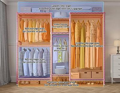 Raybee Freestanding Closet Organizer Heavy Duty with Wooden