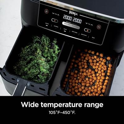 Ninja DZ302 Foodi 10-qt. 6-in-1 DualZone Smart XL Air Fryer with 2  Independent Baskets, Match Cook & Smart Finish to Air Fry, Air Broil,  Roast, Bake, Dehydrate, & Keep Warm, Black 