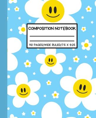 Composition Notebook Wide Ruled: Cute Aesthetic Lined Notebook Journal for  Girls, Boys, Kids, Teens and Students