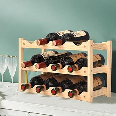 3 Tier Wine Bar Cabinet with 8 Bottles Rack and 12 Glasses Hanger