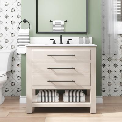 Diamond NOW Calhoun 30-in Cloud Gray Bathroom Vanity Base Cabinet