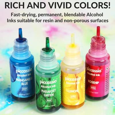 Alcohol Ink Set,20 Vibrant Colors Alcohol-Based Ink for Resin Petri Dish Making,Epoxy Resin Painting,Concentrated Alcohol Paint Color Dye for Resin