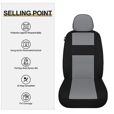 BDK PolyPro Car Seat Covers Full Set, Charcoal Gray Two-Tone Front and Rear  Split Bench Seat Covers