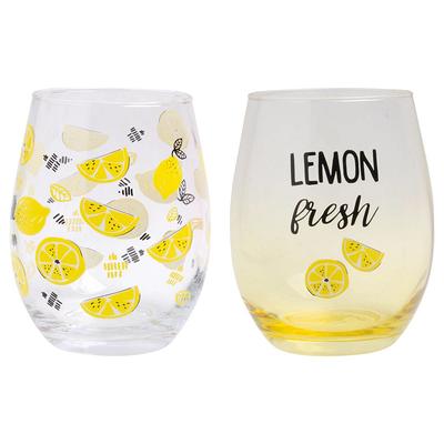 JoyJolt Spirits Stemless Wine Glasses for Red or White Wine  (Set of 4)-15-Ounces: Wine Glasses