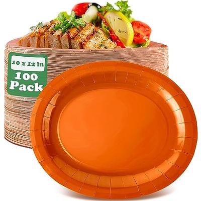 Uiifan 100 Pcs Oval Paper Plates 10 x 12 Large Heavy Duty Oval Plates  Disposable Dinner Plates Party Goods Platters Set Party Tableware Supplies  for Birthday Wedding Baby Shower (Orange) - Yahoo Shopping