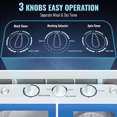 VCJ Portable Washing Machine, Twin Tub Washing Machine Laundry Compact  Washer spinner Combo with 14lbs capacity, 9Lbs Washer and 5Lbs Spinner  dryer