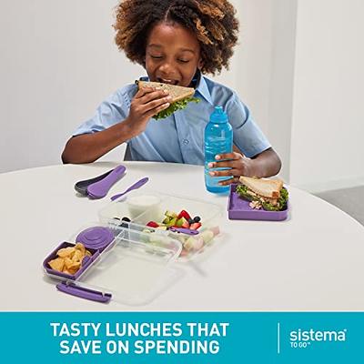 Sistema Bento Box To Go Lunch Box With Yoghurt/Fruit Pot 1.25 L Square  Bpa-Free Minty Teal