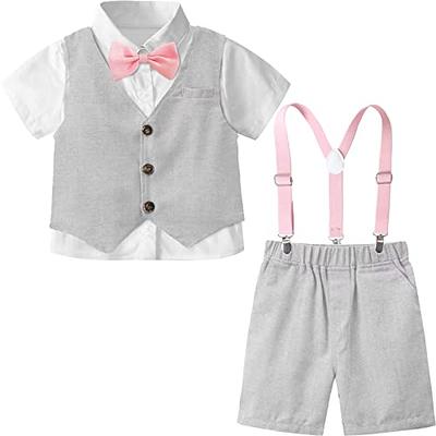Baby Boy Clothes Dress Shirt with Bowtie + Suspender Pants Toddler Boy  Gentleman Outfits, Blue, 2-3 Years price in Saudi Arabia | Amazon Saudi  Arabia | kanbkam