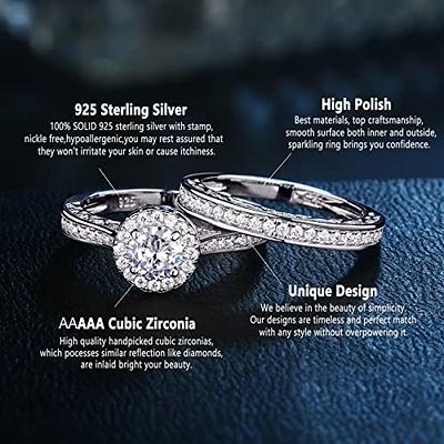 Newshe Jewellery Women Wedding Ring Enhancer Guard for Engagement Rings  AAAAA Cubic Zirconia Bridal 925 Sterling Silver Band Size 10 - Yahoo  Shopping