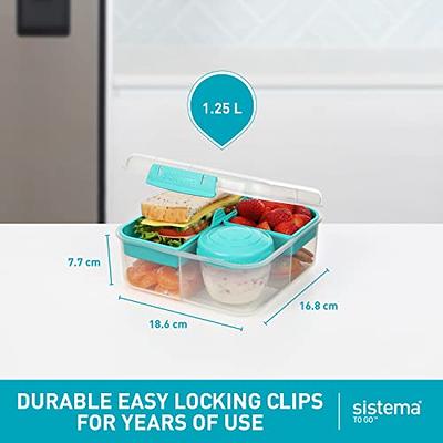  Sistema Bento Box Lunch Box with 3 Compartments, 2