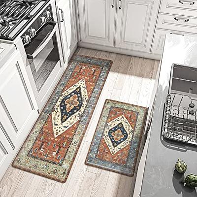  KIMODE Farmhouse Kitchen Mats,Anti Fatigue Kitchen Rugs Sets of  2, Non Slip Waterproof Kitchen Floor Mats, Ergonomic Cushioned Comfort  Standing Mat for Laundry, Office, Sink,Desk,Red : Home & Kitchen