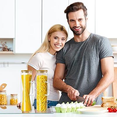 Quality 4pc Stainless Steel Canister Set for Kitchen Counter with Glass  Window & Airtight Lids, Food Storage Containers, Pantry Storage &  Organization