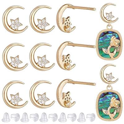 6 Styles Cubic Zirconia Decor Earring Hooks 18k - Temu