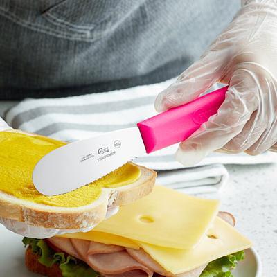 Choice 11 1/2 Smooth Polypropylene Sandwich Spreader with Neon Orange  Handle