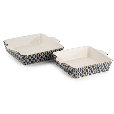 Thyme & Table Stoneware Square Baker, Black & White Geo, 2-Piece Set -  Yahoo Shopping
