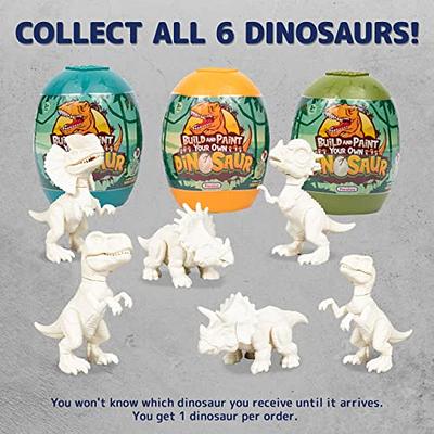 Prextex Build & Paint Your Own Dino Kit, 1 Pack - Collectible Dinosaur Toy,  Surprise Dino, Building