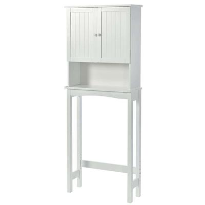 Dracelo 12.6 in. W x 6.1 in. D x 12.2 in. H White 2 Tier Bathroom Over The Toilet Storage Shelf with Wall Mounting Design