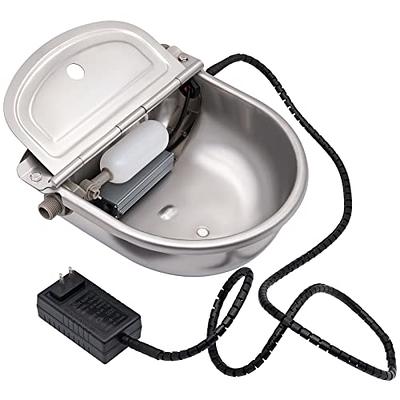 Stainless Steel Automatic Heated Water Bowl with Float Valve Water Trough  Pet Thermal-Bowl for Livestock Cattle Dog Goat Pig Horse