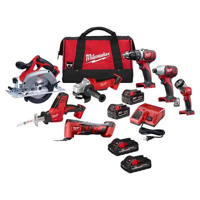 Milwaukee M18 18V Lithium-Ion Cordless Combo Tool Kit (6-Tool) with Two 3.0  Ah Batteries, 1 Charger, 1 Tool Bag 2696-26 - The Home Depot