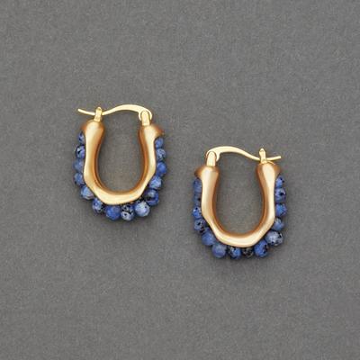 Lucky Brand Blue Stone Hoop Earring - Women's Ladies Accessories