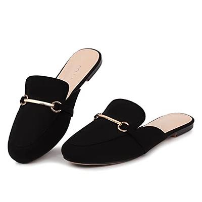 MUSSHOE Mules for Women Flats Comfortable Slip on Women Mules Backless  Loafers,Black Suede 6 - Yahoo Shopping