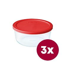 Pyrex 2 Cup Storage Containers with Lids - Set Of 3 - NEW