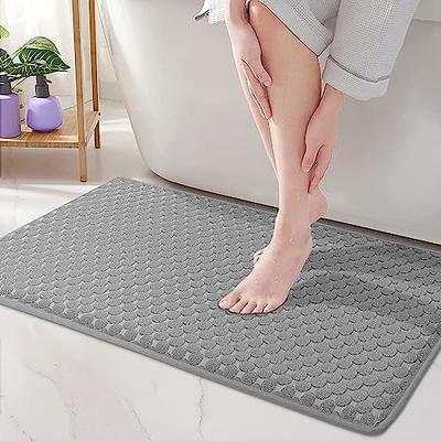  AIZIBLISH Bath Rugs for Bathroom, Bath Mats for Bathroom Non  Slip, Ultra Soft Thick Bathroom Mat for Tub Absorbent Shower Rug for Floor, Quick  Dry, Machine Wash, 16x24, Light Grey 