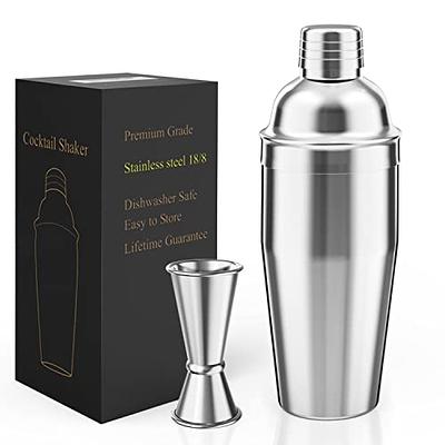 LUCKYGOOBO Cocktail Shaker with Double Measuring Jigger,Professional Stainless  Steel 24oz Martini Shaker Set,Drink Shaker Built-In Strainer,Bartender Kit.  - Yahoo Shopping