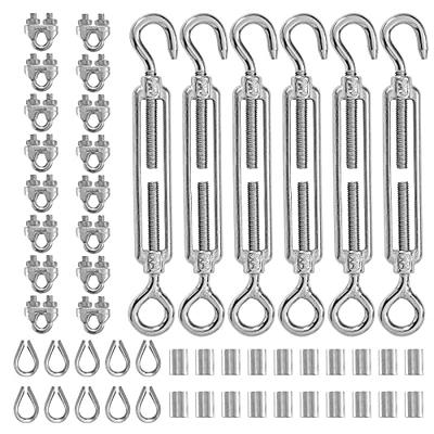 KNLN/304 Stainless Steel 115ft Wire Rope Kit with M5 Turnbuckle Tension  Hook and Eye Screw,1/16 Wire Rope Thimbles,Wire Rope Crimping Loop Sleeves  for Cable Railing Clothesline DIY Balustrades etc - Yahoo Shopping
