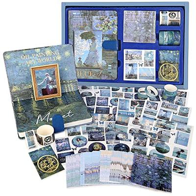  Draupnir Aesthetic Scrapbook Kit(348pcs), Bullet Junk Journal  Kit with Journaling/Scrapbooking Supplies, Stationery,A6 Grid Notebook with  Graph Ruled Pages DIY Scrapbook Gift for Teen Girl Kid(Sunset)