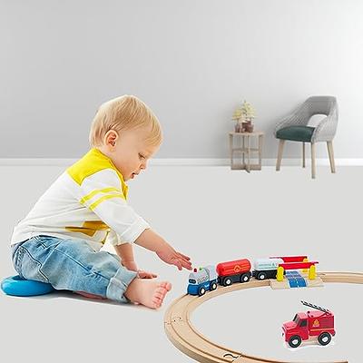 Mini Crane Truck Toy Construction Models Play Gift for Kids Toy Compatible  with Wooden Tracks Railway