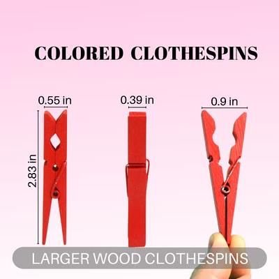 Clothes Pins, Colored Clothespins 50 PCS 2.9 Natural Birchwood
