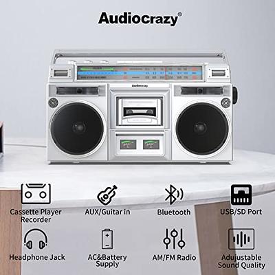 Boom Box with Cassette, Bluetooth® and AM/FM Radio