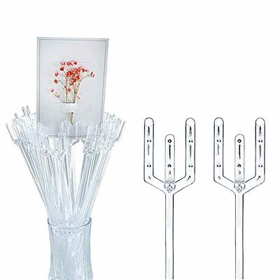 20 Pieces Floral Picks Clear Plastic Pick Holder 9.4 Inch Straight