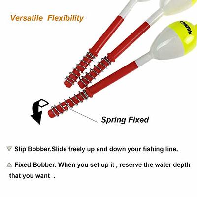 AGOOL Balsa Wood Fishing Floats Fishing Floats and Bobbers Spring Bobbers  Fishing Kit Oval Stick Floats Slip Bobbers for Crappie Panfish Walleyes