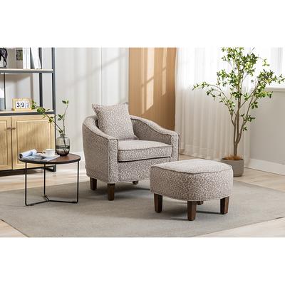 MCombo Modern Accent Chair with Ottoman, Living Room Chairs with Remov