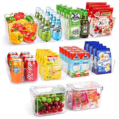 Set Of 6 Refrigerator Organizer Bins - Stackable Fridge Organizers with  Cutout Handles for Freezer, Kitchen, Countertops, Cabinets - Clear Plastic