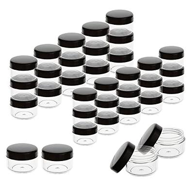 ZEJIA 10 Gram Sample Containers, 100 Count Cosmetic Containers with Lids,  Refillable Empty Sample Jars, Small Plastic Containers with Lids (Clear)