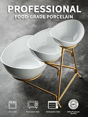 LAUCHUH 3 Tier Serving Stand Collapsible Sturdier Rack with 3 Porcelain  Serving Bowls Tier Serving Trays for Fruit Dessert Presentation Party  Display Set - Yahoo Shopping