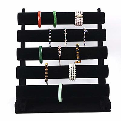 BEROSS 2 Tier Jewelry Bracelet Holder Wooden Watch Display Stand