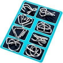 VolksRose 15pcs Brain Teaser Puzzles, Metal Wire Puzzles Set, Mind