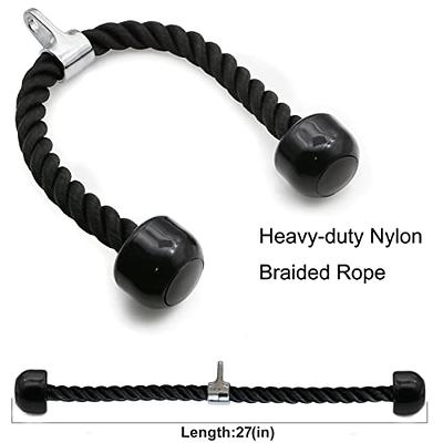 Tricep Rope 27 & 35 inches 2 Colors Fitness Attachment Cable Machine  Pulldown Heavy Duty Coated Nylon Rope with Solid Rubber Ends (27'' Black) -  Yahoo Shopping