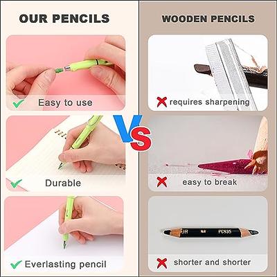 6 Sets Inkless Everlasting Pencil, Infinity Inkless Pencil with Eraser,  Portable Tree-Friendly Cute Forever Pencil for Kids Writing, Sketch,  Drawing, (6 Pencils + 6 Erasers + 6 Replacement Pen Tips) 