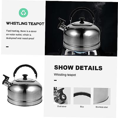 Whistling Tea Kettle Stainless Steel Teapot, Teakettle for Stovetop  Induction Stove Top, Fast Boiling Heat Water Tea Pot 2.2 Quart(Black)