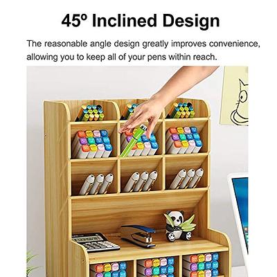 Wooden Desk Organizer with Drawer, Large Capacity DIY Pen Holder Storage  Box Desktop Stationary Storage Rack, Pen Organizer Caddies for Office, Home  and School Supplies (B16-Cherry Color) - Yahoo Shopping